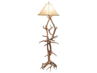 Meyda Antlers 75" Tall Wood Floor Lamp MY249118