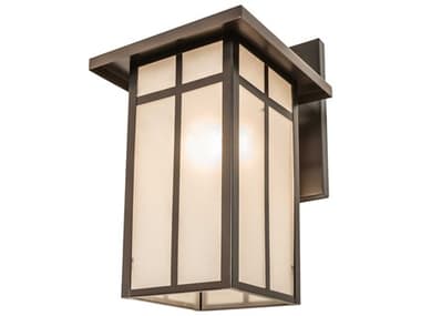 Meyda Hyde Park T Mission 17" Tall 1-Light Craftsman Brown Glass Wall Sconce MY251746