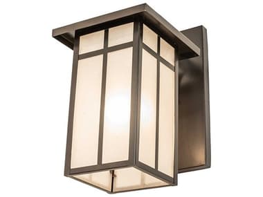 Meyda Hyde Park T Mission 12" Tall 1-Light Craftsman Brown Glass Wall Sconce MY251750