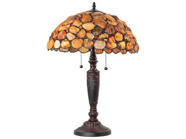 Meyda Agata Mahogany Bronze Red Stone Table Lamp MY253041