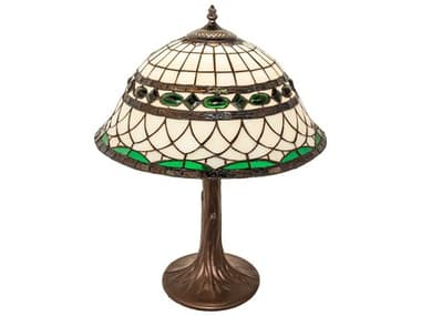 Meyda Tiffany Roman Mahogany Bronze Glass Table Lamp MY253627