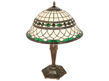 Meyda Tiffany Roman Antique Copper Glass Table Lamp MY253629