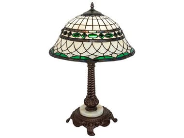 Meyda Tiffany Roman Mahogany Bronze Glass Table Lamp MY253640