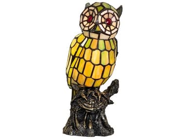 Meyda Owl Ruby Green Red Table Lamp MY254929