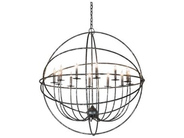 Meyda Atom Enerjisi 42" Wide 12-Light Charcoal Gray Candelabra Globe Chandelier MY256204