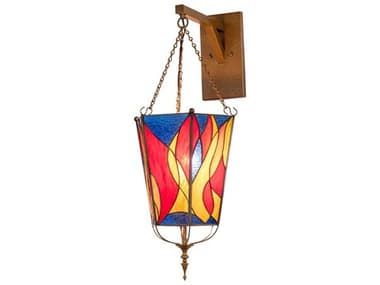 Meyda 1-Light Bronze Glass Tiffany Wall Sconce MY256674