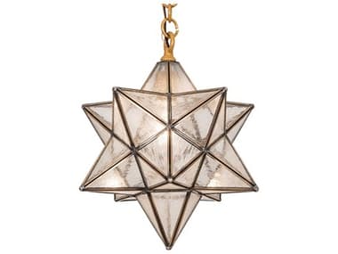 Meyda Moravian Star 12" 1-Light Sahara Gold Glass Geometric Mini Pendant MY259110