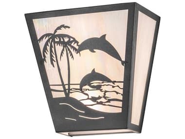 Meyda 2-Light Gunmetal Gray Glass Wall Sconce MY259292