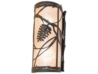 Meyda Whispering Pines 13" Tall 2-Light Oil Rubbed Bronze Glass Wall Sconce MY259961