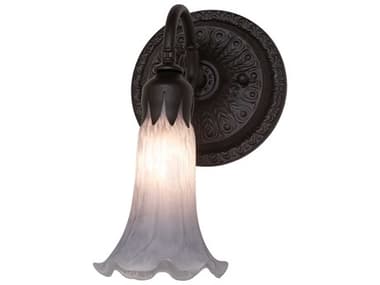 Meyda Pond Lily 10" Tall 1-Light Oil Rubbed Bronze Glass Wall Sconce MY260481