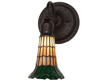 Meyda Stained Glass Pond Lily 10" Tall 1-Light Oil Rubbed Bronze Tiffany Wall Sconce MY260484