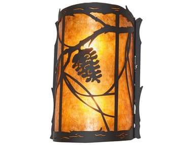 Meyda Whispering Pines 14" Tall 2-Light Oil Rubbed Bronze Glass Wall Sconce MY261021