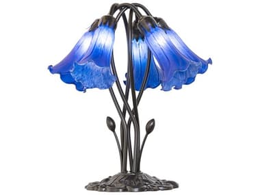 Meyda Pond Lily Mahogany Bronze Table Lamp MY262221