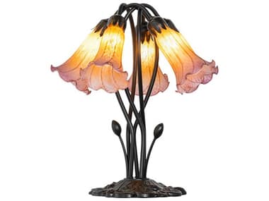 Meyda Pond Lily Mahogany Bronze Table Lamp MY262222