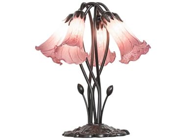 Meyda Pond Lily Mahogany Bronze Table Lamp MY262224