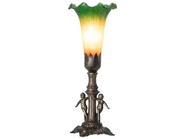 Meyda Pond Lily Antique Brass Table Lamp MY262935