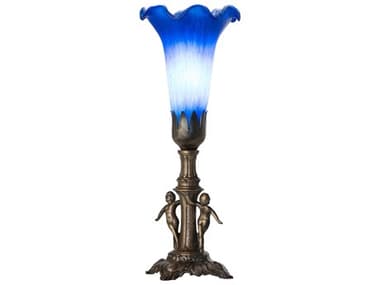 Meyda Pond Lily Antique Brass Table Lamp MY262936