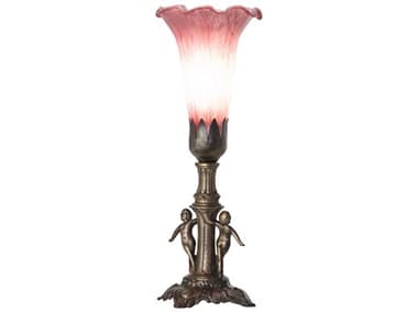 Meyda Pond Lily Antique Brass Table Lamp MY262937