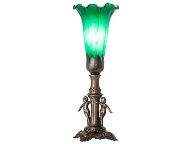 Meyda Pond Lily Antique Brass Table Lamp MY262938
