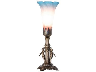 Meyda Pond Lily Antique Brass Table Lamp MY262939