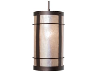 Meyda Villa 7" 1-Light Mahogany Bronze Glass Cylinder Mini Pendant MY263574