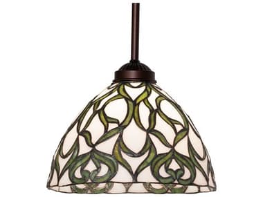 Meyda 1-Light Mahogany Bronze Glass Tiffany Dome Mini Pendant MY265806