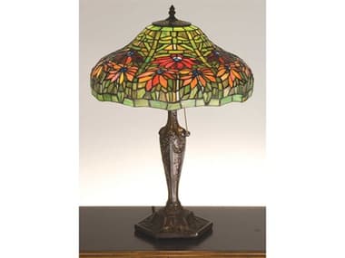 Meyda Brown Glass Tiffany Table Lamp MY26632