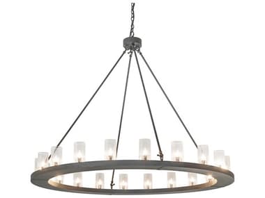 Meyda Loxley 60" Wide 20-Light Charred Iron Gray Cylinder Chandelier MY266803