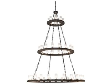 Meyda Loxley 72" Wide 48-Light Oil Rubbed Bronze Cylinder Tiered Chandelier MY267293