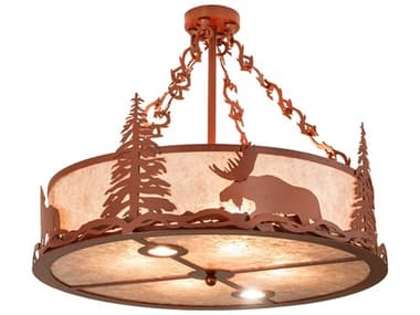 Meyda Wildlife 6-Light Pearl Copper Pendant MY267438