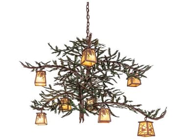 Meyda Pine Branch 8-Light Rust Green Branches Bronze Chandelier MY269042