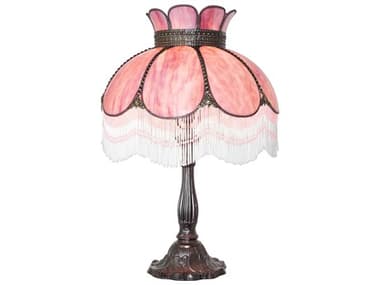 Meyda Anabelle Pink Art Glass Buffet Lamp MY269180