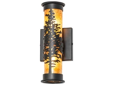 Meyda Tamarack 2-Light Textured Black Wall Sconce MY270090