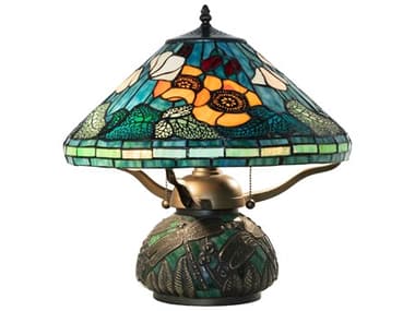 Meyda Tiffany Poppy Antique / Mahogany Bronze Table Lamp MY270669