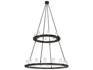 Meyda Loxley 24-Light Textured Black Cylinder Chandelier MY270813