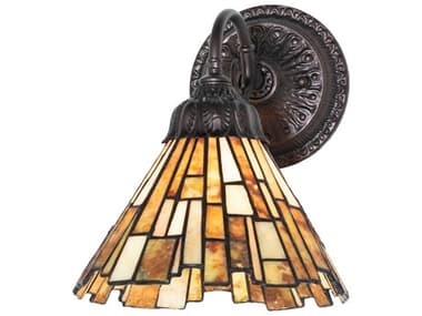 Meyda Delta 11" Tall 1-Light Mahogany Bronze Wall Sconce MY270869