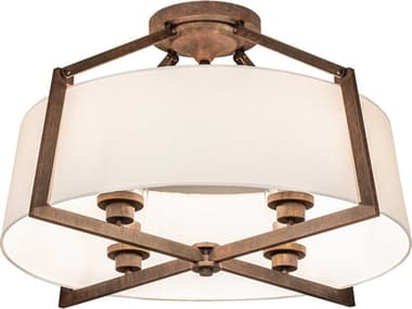 Meyda Cilindro 4-Light Cortez Gold Drum Semi Flush Mount MY271015