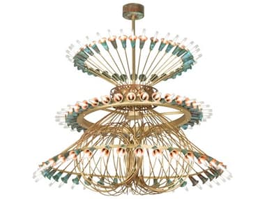 Meyda Coyle 108-Light Brushed Brass Goldtastic Chandelier MY271097