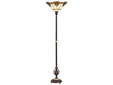 Meyda Shell With Jewels Stained Glass Floor Lamp MY271651