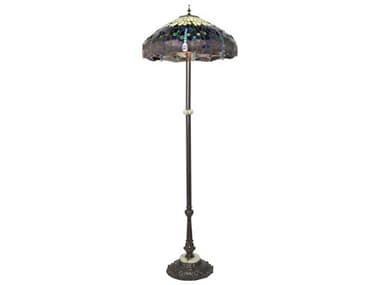 Meyda Tiffany Hanginghead Dragonfly Stained Glass Floor Lamp MY271733