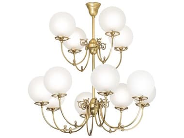 Meyda Revival 12-Light Polished Brass Traditional Globe Chandelier MY271796