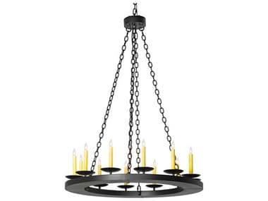 Meyda Loxley 12-Light Textured Black Gunmetal Chandelier MY272129