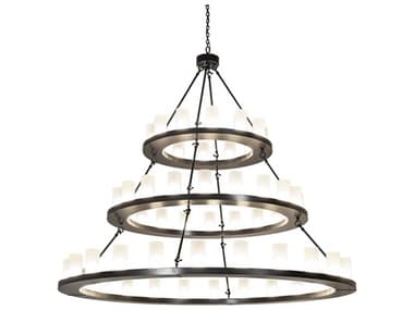 Meyda Loxley 56-Light Timeless Bronze Black Round Tiered Chandelier MY272412