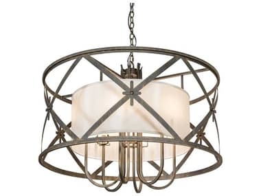 Meyda Penelope 6-Light Antique Brass Drum Pendant MY272439