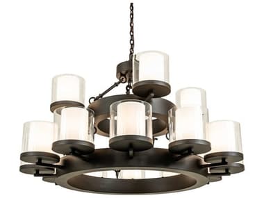 Meyda Noziroh Ring 16-Light Oil Rubbed Bronze Cylinder Tiered Chandelier MY272958