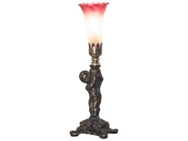 Meyda Tiffany Pond Lily Pink / White Glass Table Lamp MY273017