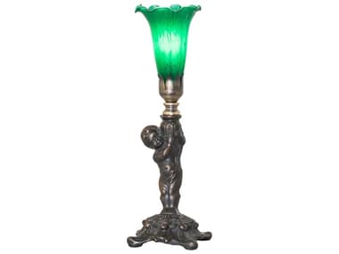 Meyda Tiffany Pond Lily Green Glass Table Lamp MY273022