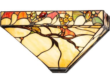 Meyda Woodland 11" Tall 2-Light Stained Glass Wall Sconce MY273039