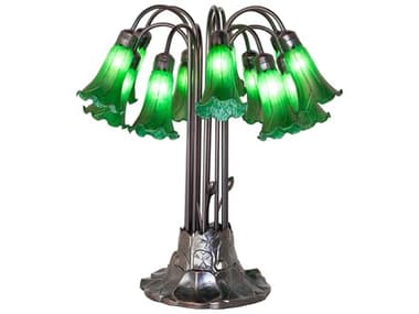 Meyda Tiffany Pond Lily Green Glass Table Lamp MY273104