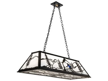 Meyda Alpine 6-Light Textured Black Island Pendant MY273233